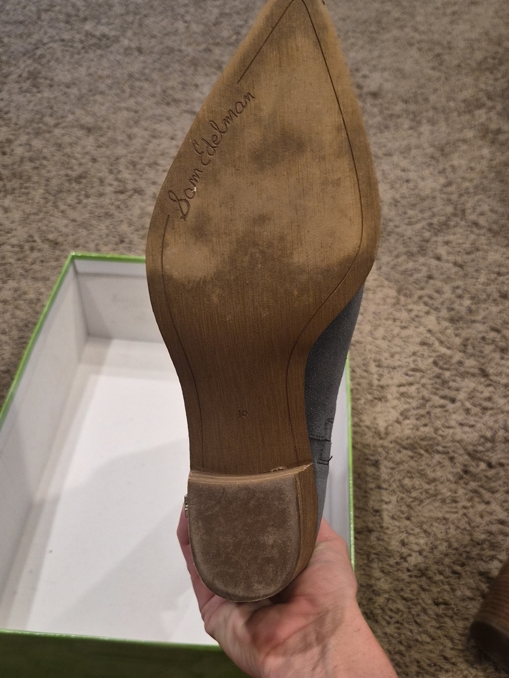 Sam Edelman Blue Gray Suede Boots, Size 10 - Picture 3 of 9